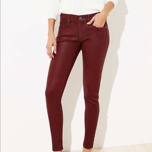 NEW LOFT TIBETAN RED COATED SLIM FIT JEANS SIZE 12